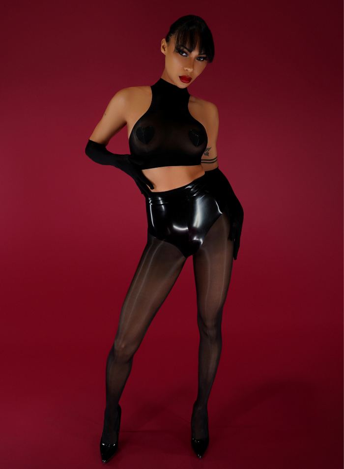 Halo Crop Top - VEX Nylon Edition - READY TO SHIP - Vex Inc. | Latex Clothing