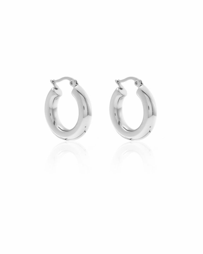 Halo Hoop Earrings | Medium | Silver