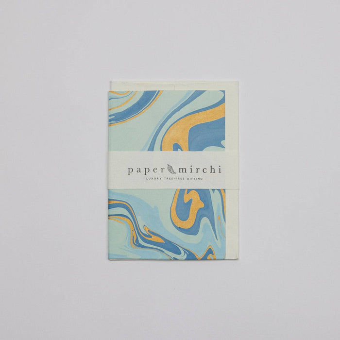 Hand Marbled Greeting Card - Free Spirit Summer Sky