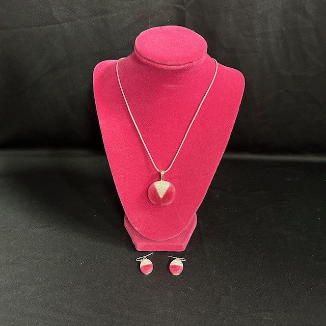 Handmade Glass Pendant Necklace & Earrings