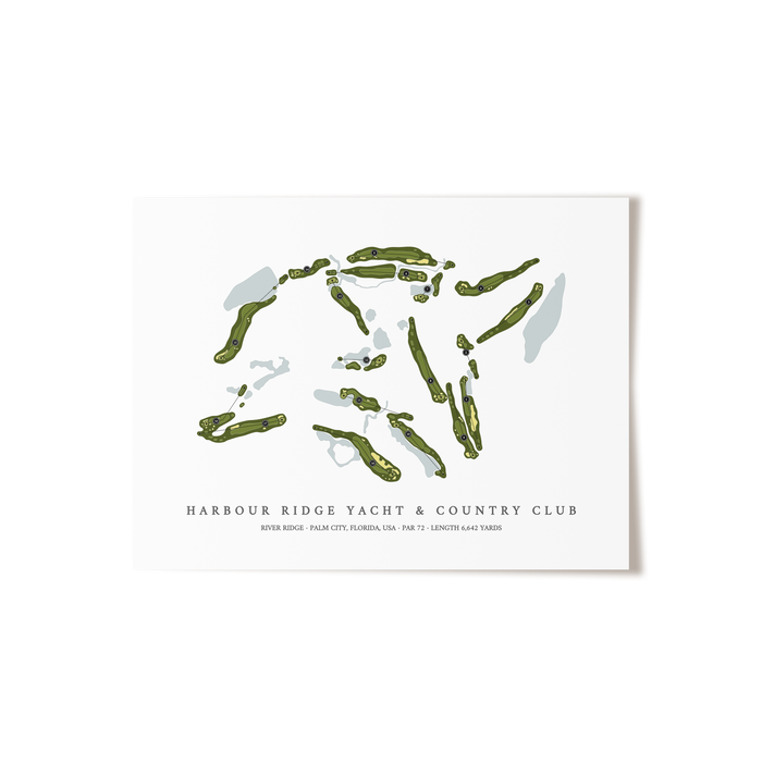 Harbour Ridge Yacht & Country Club - River Ridge | Golf Course Map | Unframed