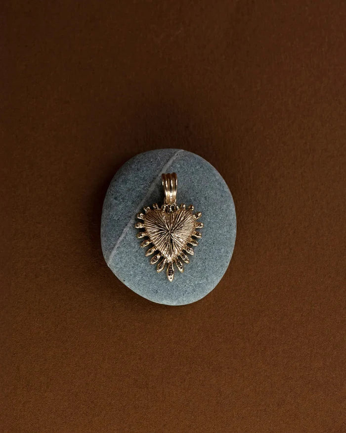 Heart Rays Charm | 22k Gold Vermeil