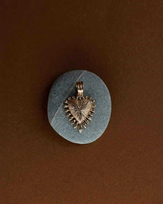 Heart Rays Charm | 22k Gold Vermeil