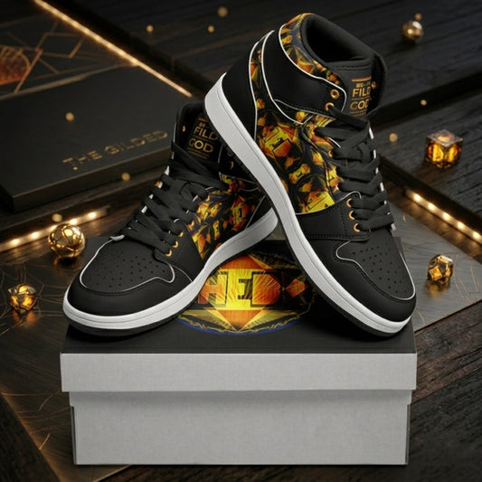 Hebrew World™ (01–02) — Royal Radiance™ | Unisex PU Leather High-Top Sneakers