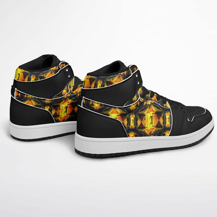 Hebrew World™ (01–02) — Royal Radiance™ | Unisex PU Leather High-Top Sneakers