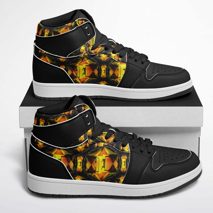 Hebrew World™ (01–02) — Royal Radiance™ | Unisex PU Leather High-Top Sneakers