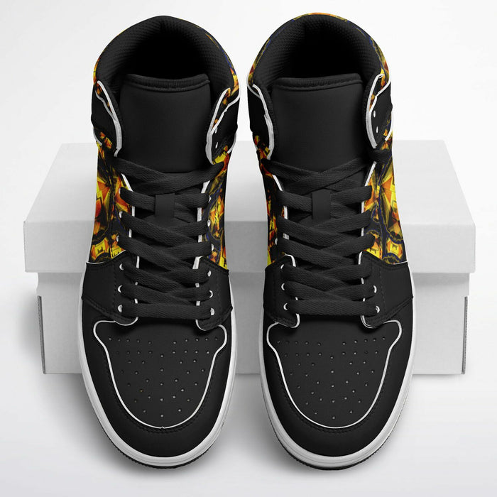Hebrew World™ (01–02) — Royal Radiance™ | Unisex PU Leather High-Top Sneakers
