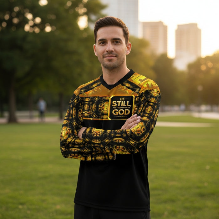Hebrew World™ (01–03) — Sacred Stillness Psalm 46:10™ | Men's Hockey Jersey