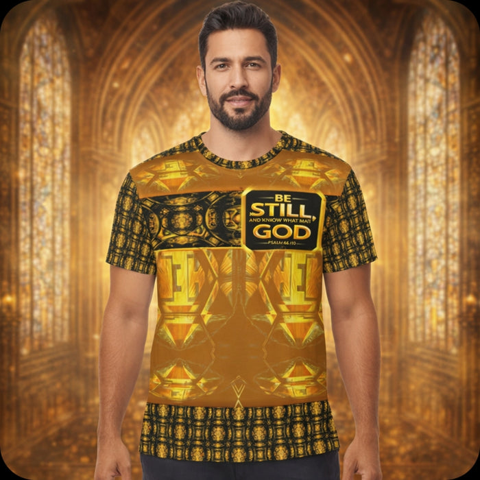 Hebrew World™ (01–03) — Sacred Stillness Psalm 46:10™ | Men's T-Shirt