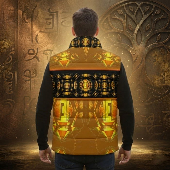 Hebrew World™ (01–03) — Sacred Stillness Psalm 46:10™ | Unisex Stand-Collar Puffer Vest