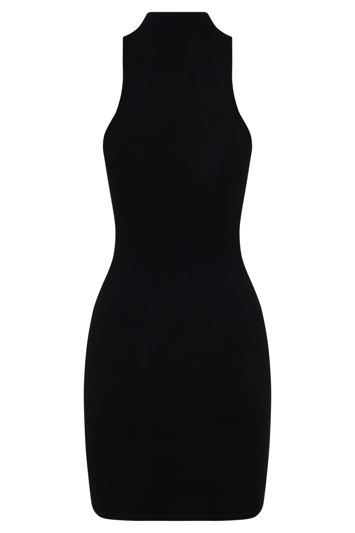 Hector Halter Neck Knit Mini Dress - Black
