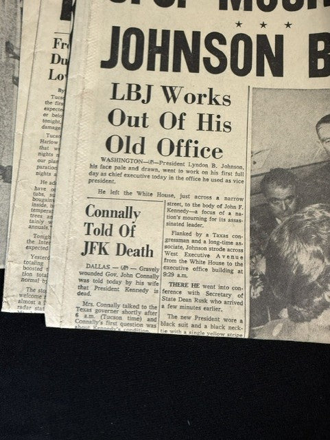 Historic Newpaper 1963-64  JFK Assassination  Tucson Daily Citizen