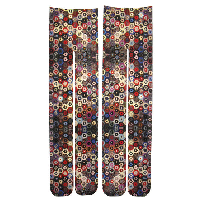 "Honeycomb Quilt" Printed Art Tights