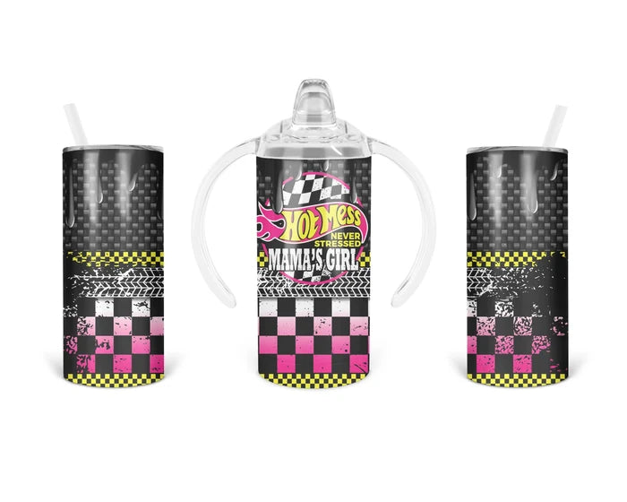 Hot Mess, Never Stressed – Mama’s Girl Water Bottle | Personalized Kids Tumbler