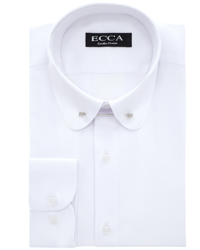 BABYFACE COLLAR PINNED - White Pinned Collar Shirt