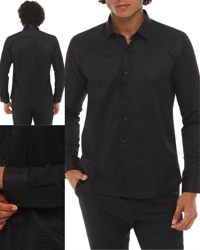 ICONIC BLACK SINGLER - Black Single Cuff Shirt