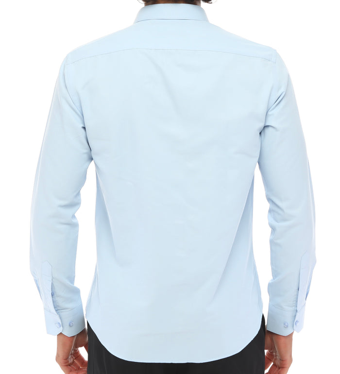 Men's Blue Single Cuff Shirt