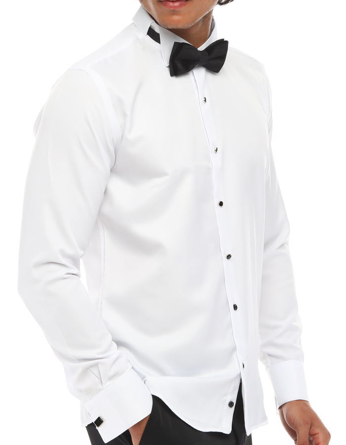 Iconic Tuxedo White Shirt with studs