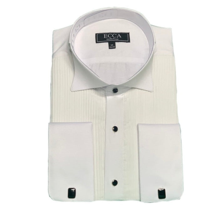 Men's White Tuxedo Shirt With Studs