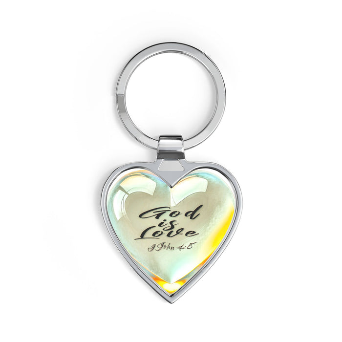Illustrated Truth 01 "God is Love" Heart-shaped Keychain