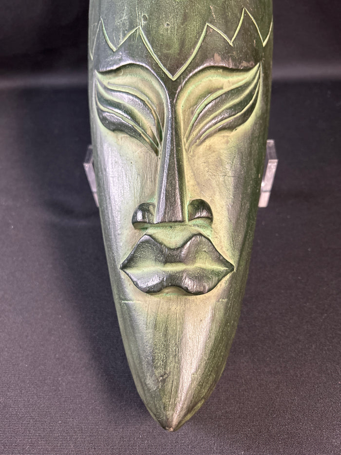 Indonesia Green Face w/Turtle Wood Mask