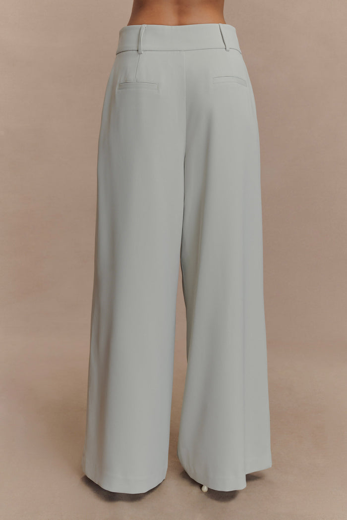 Jameson Pleated Wide Leg Pants - Light Sage