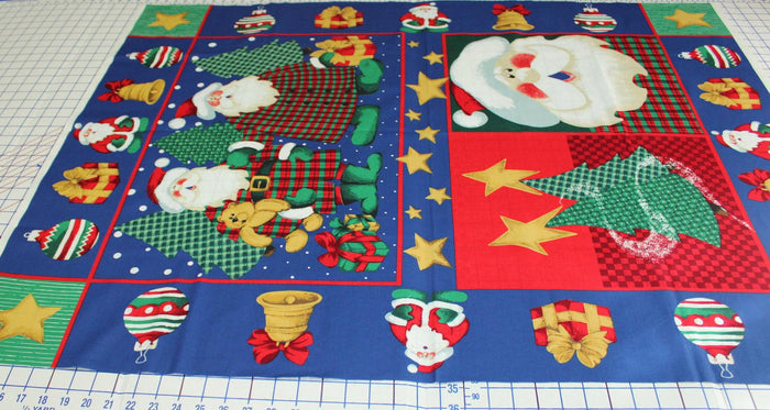 Jolly Santa Fabric Panel with Ornaments by Susan Jill Hall, Springs Industries