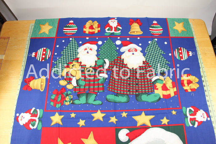 Jolly Santa Fabric Panel with Ornaments by Susan Jill Hall, Springs Industries