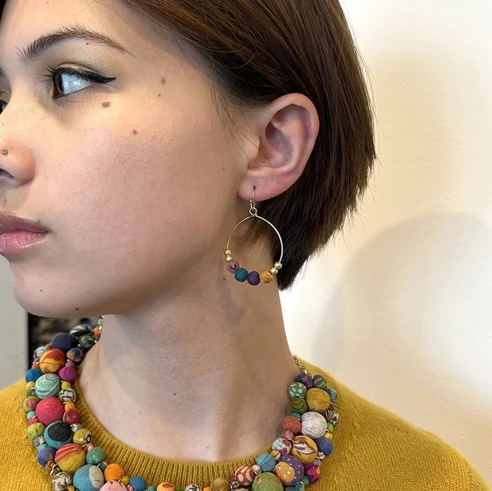 Kantha Petite Gilded Hoops