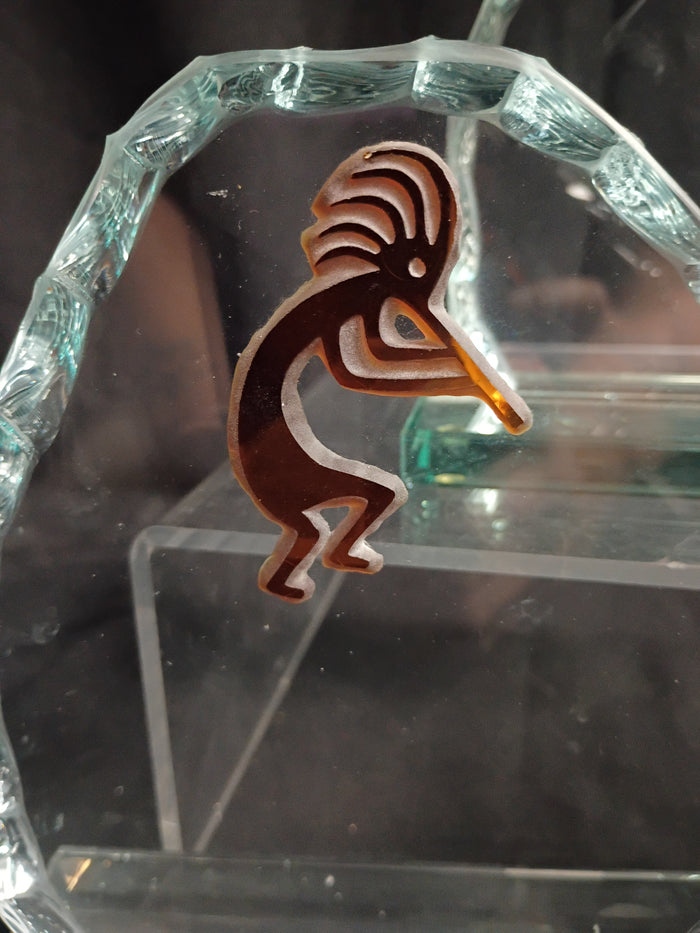 Kokopelli Glass Book Ends