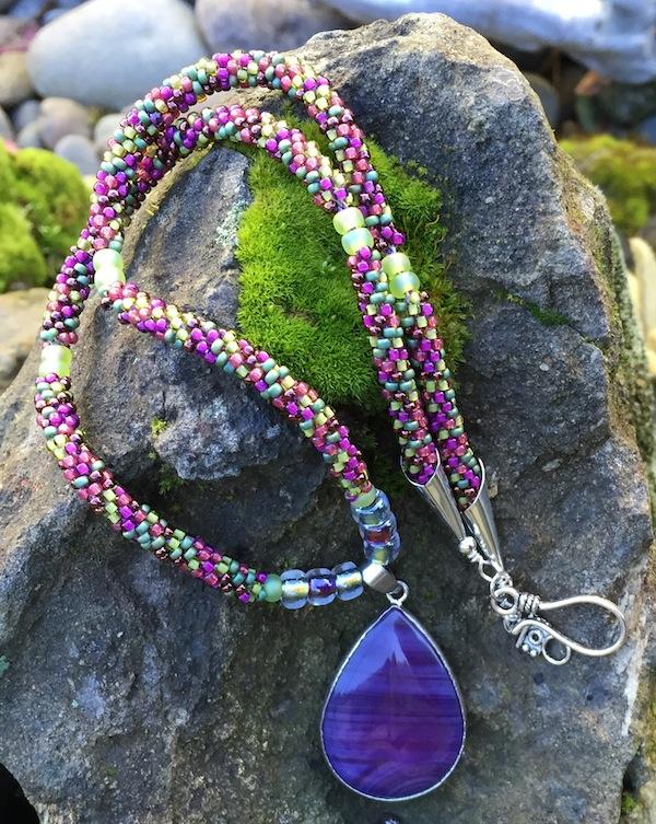 Kumihimo Necklace - Purple Vineyard