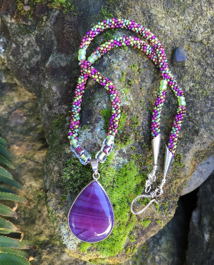 Kumihimo Necklace - Purple Vineyard