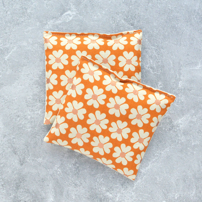 Lavender Sachet Bundle Heart Flowers in Caramel Cotton Terra