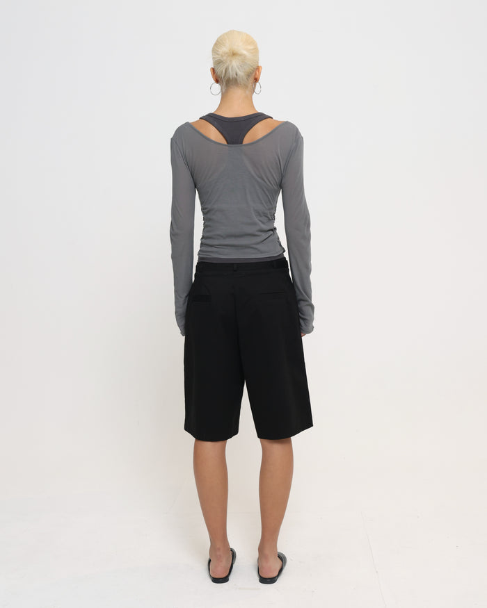Layered Racer Tank - Charcoal