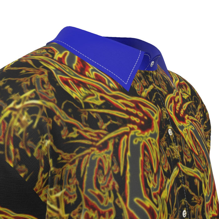 Like Father, Like Son 03-01 Designer Drop Shoulder Imitation Silk Spread Collar Shirt