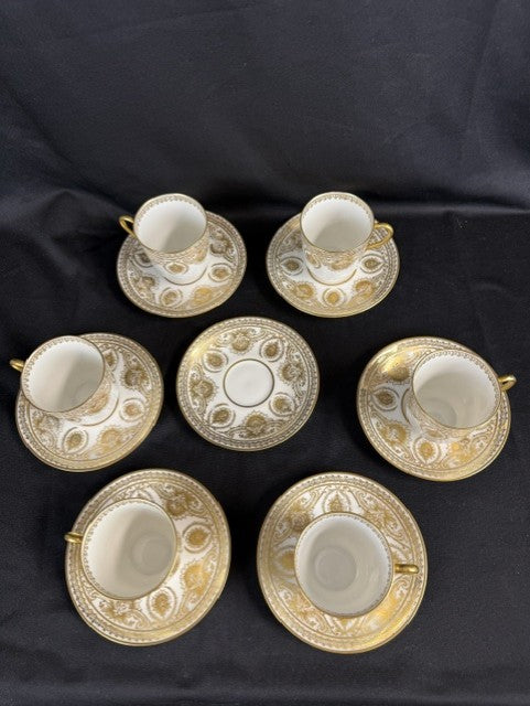 Limoges Demitasse with White Gold trim set of 6