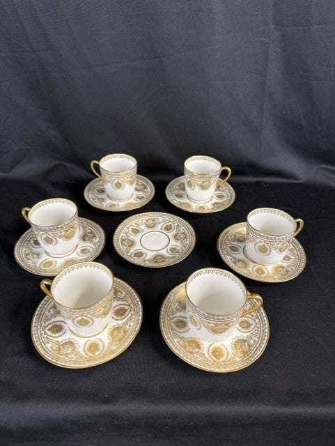 Limoges Demitasse with White Gold trim set of 6