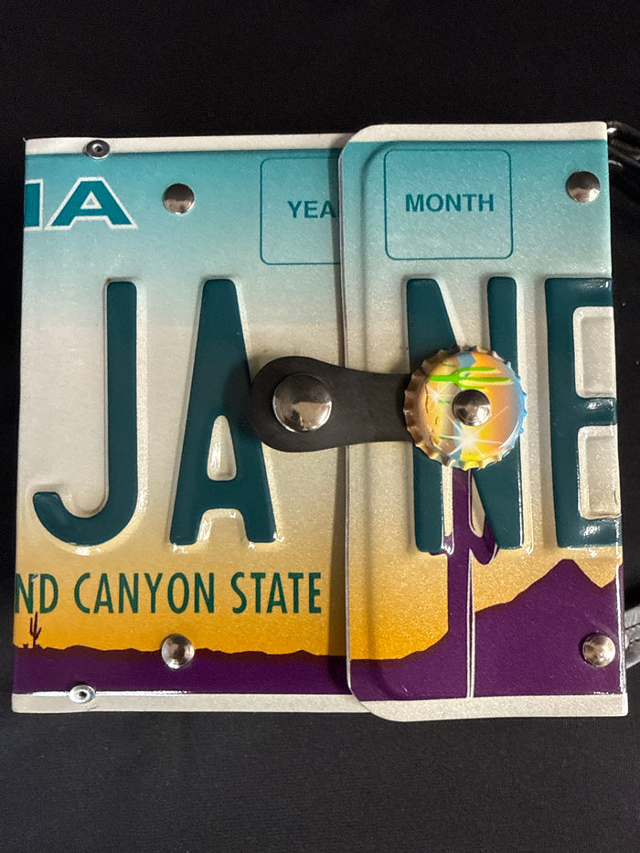 Little Earth Arizona Metal License Plate Bag with Detachable Handle