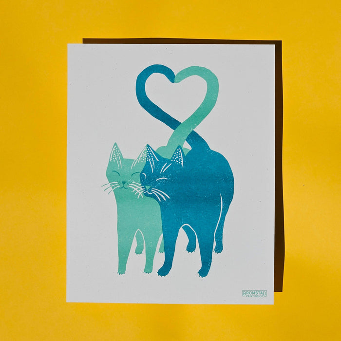 Love Cats - Risograph Print - 8x10