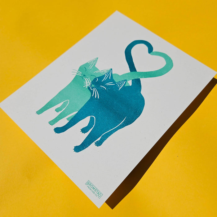 Love Cats - Risograph Print - 8x10