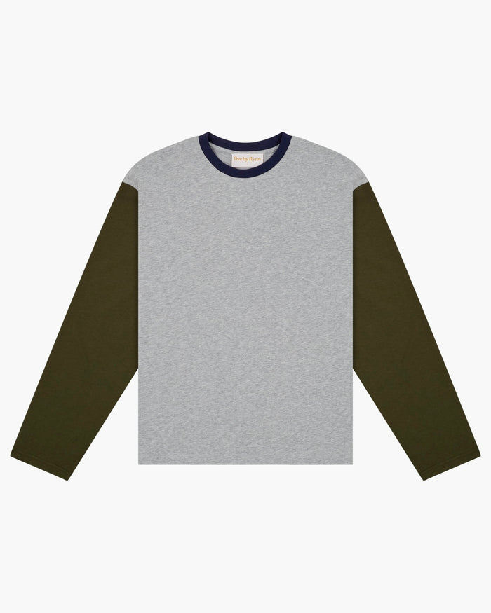 LS Crop Boxy Tee - Grey
