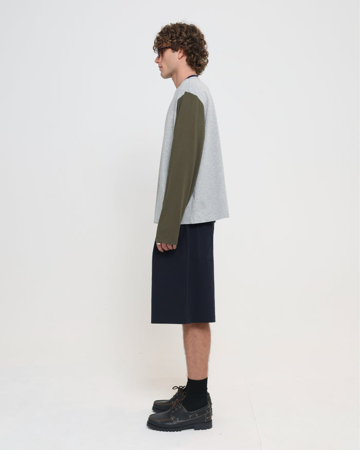 LS Crop Boxy Tee - Grey
