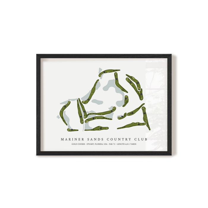Mariner Sands Country Club - Gold Course | Golf Course Map | Black Frame