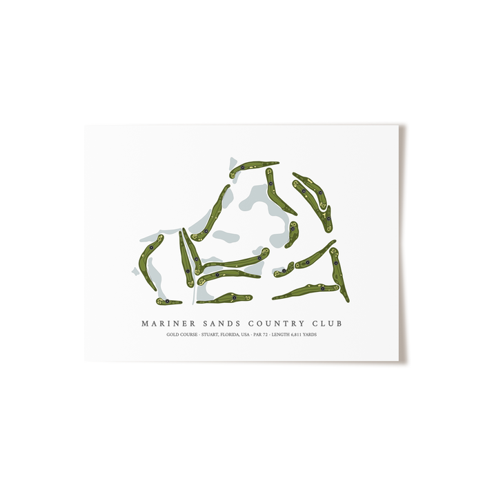 Mariner Sands Country Club - Gold Course | Golf Course Map | Unframed