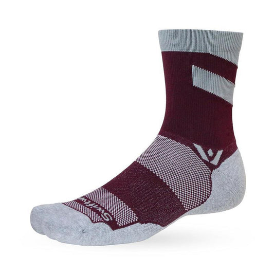 Maxus Mid-Crew sock in Chevron Maroon