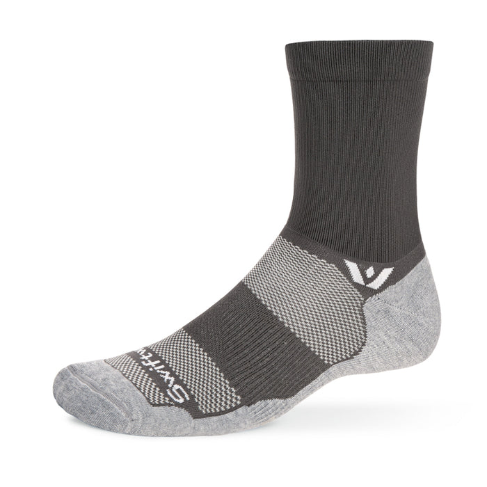 Dark gray mid crew sock