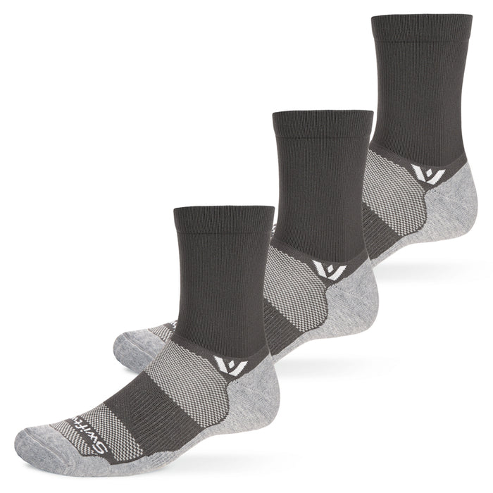 Three pairs of Maxus Mid-Crew socks in gray