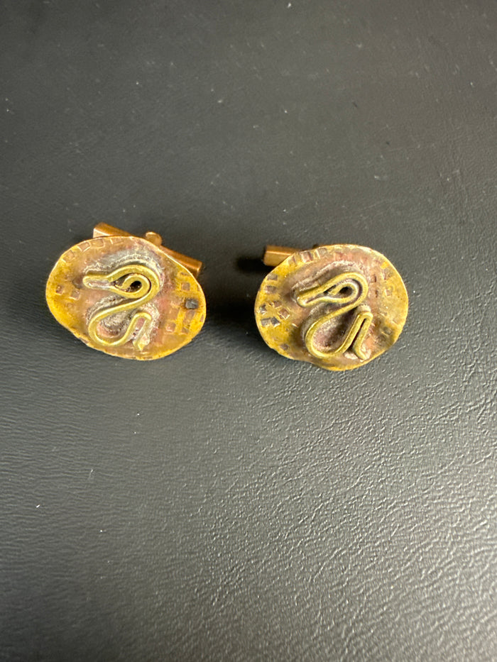 Mexican Hammered Duck Motif Cuff LInks
