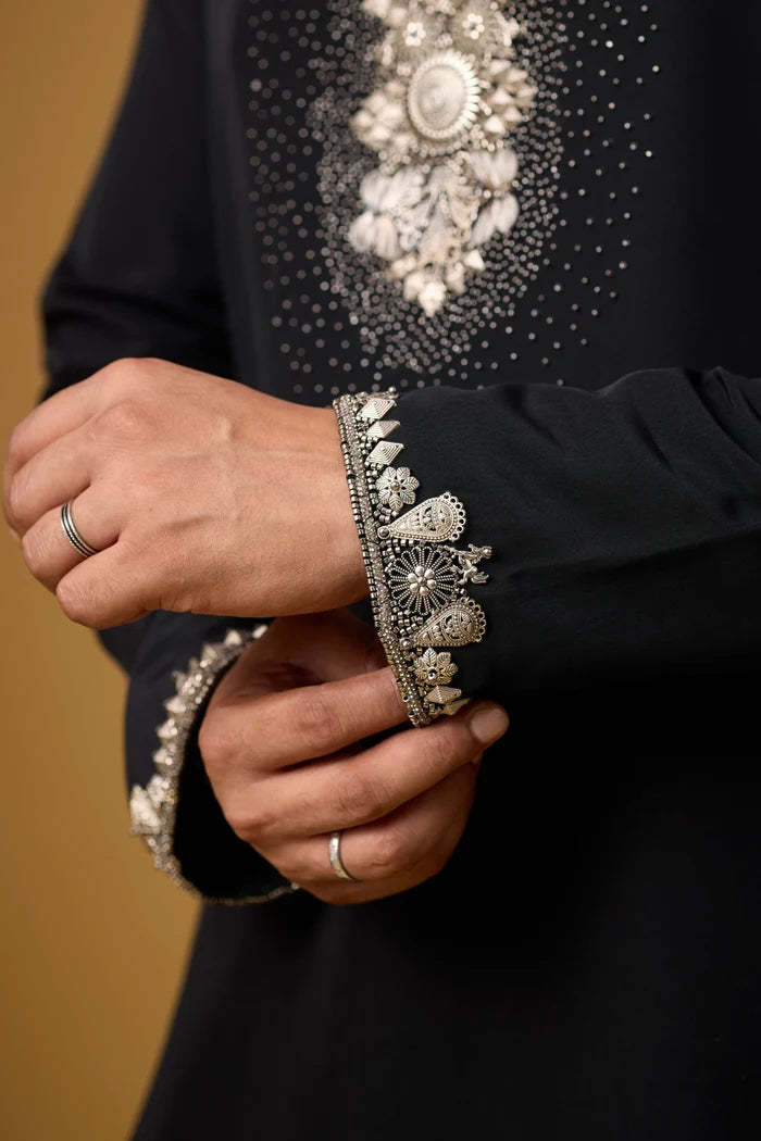 Premium Monochromatic Pearlwork Kurta Set – Wedding Wear | Mahavir NX