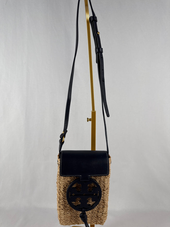 Tory Burch Miller Straw Crossbody Bag